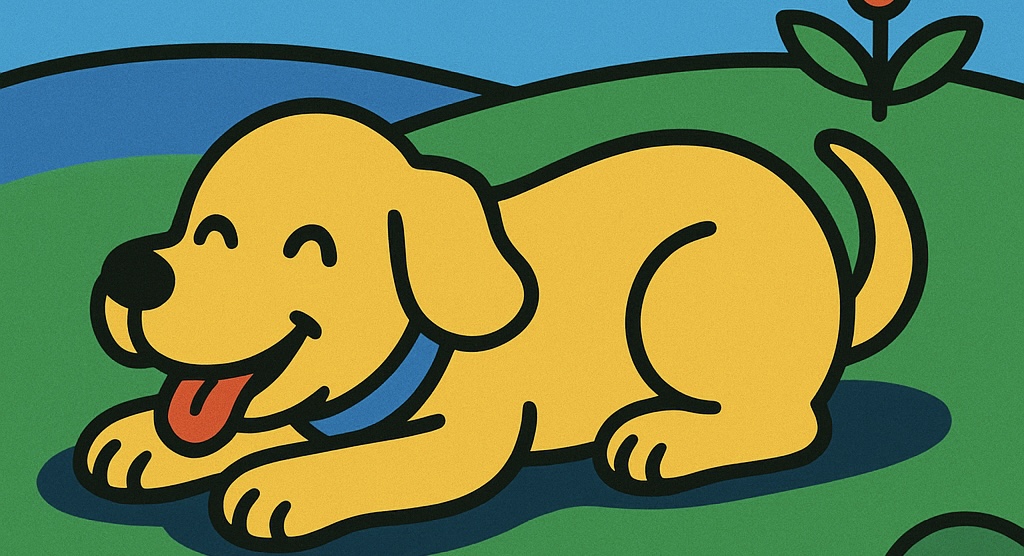 犬のコマンドについて描いたイラスト