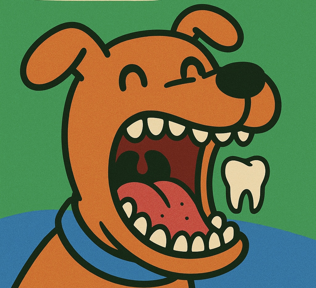 犬の歯の生え変わりを描いたイラスト